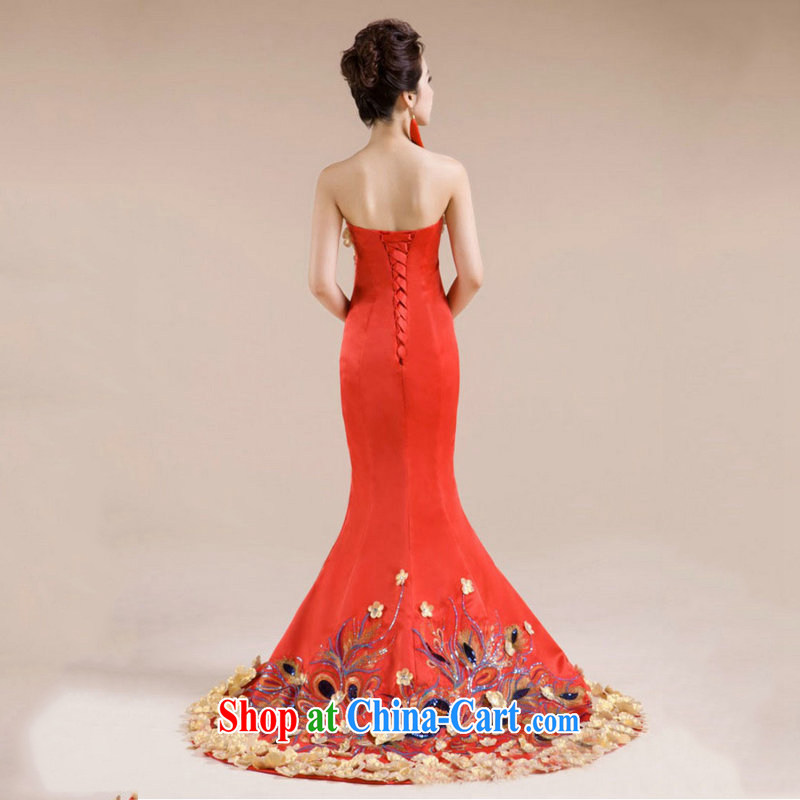 Optimized high-dress-toast luxury service banquet Phoenix embroidered long bridal replacing XS 7142 red XXL, optimize, and shopping on the Internet