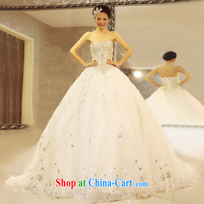 Vladimir Putin, and the wedding dresses, the US married arts 2015 new Korean wiped chest Princess skirt water drill tail HT 7116 bridal wedding upper crystal diamond, with resin drill - with XXL, Jimmy married arts, shopping on the Internet