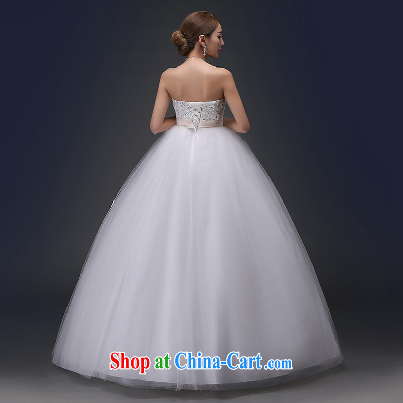 There is a bride's 2015 new Korean pregnant women high-waist bow-tie with bare chest strap sweet Princess wedding White made no return, no embroidery bridal, and shopping on the Internet