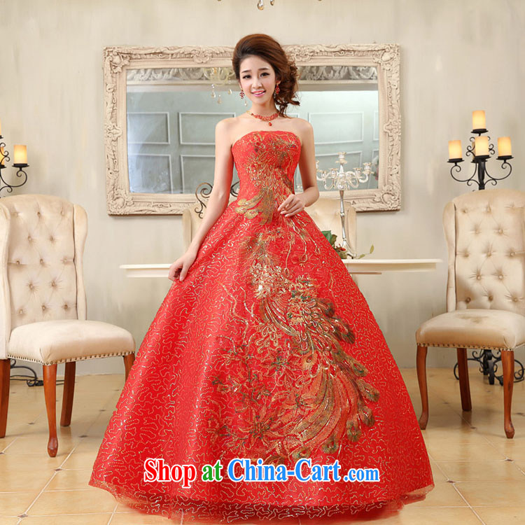 There is embroidery bridal Phoenix New wedding service a large Code Red bridal toast service performance service wedding night tie dress graphics thin red made final pictures, price, brand platters! Elections are good character, the national distribution, so why buy now enjoy more preferential! Health