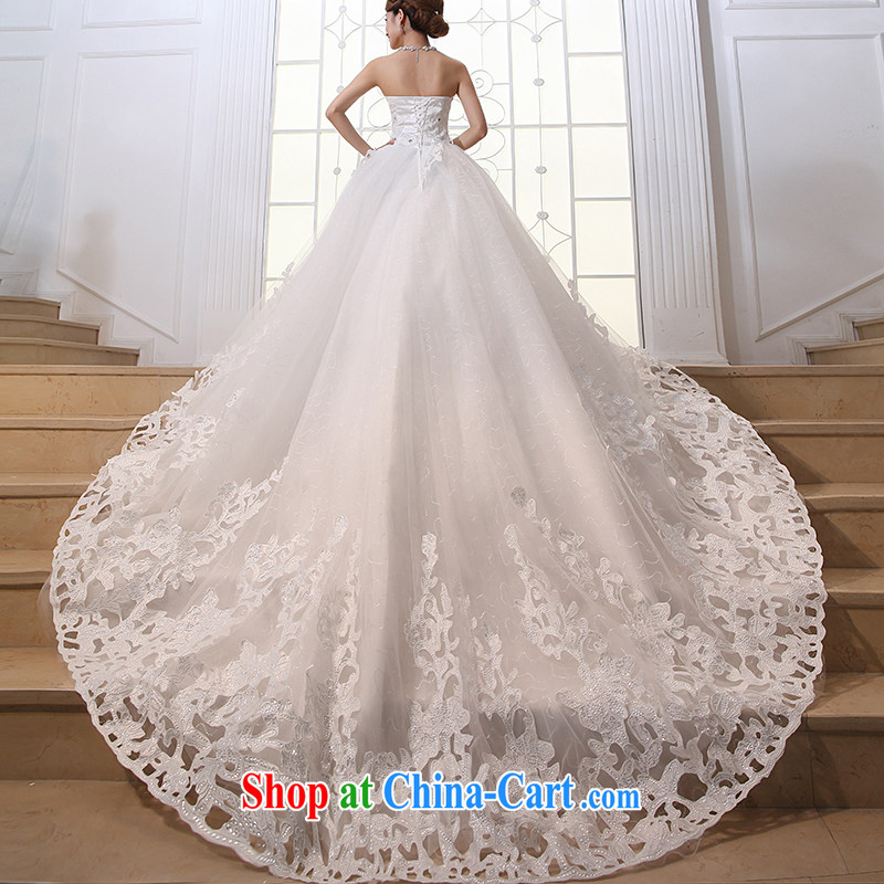 There is a bride spring 2015 new Korean Korean elegant Korean sweet Princess tail wedding dresses White made