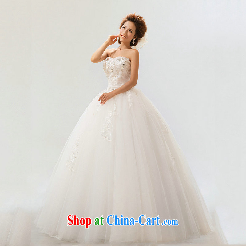 Optimize Hung-stylish new erase chest Luxury Water drilling, with wedding Princess Korean wedding dresses video thin graphics high XS 7166 M white S, optimize, and shopping on the Internet