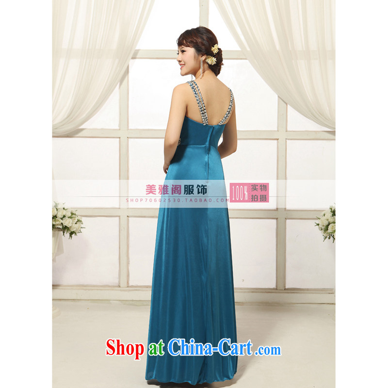 2013 new bridal wedding dresses, fashionable long toasting Banquet hosted dance evening dress dark blue XXXL, her spirit (Yanling), shopping on the Internet