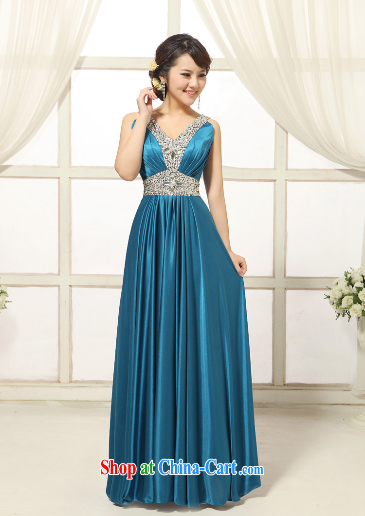 2013 new bridal wedding dresses, fashionable long toasting Banquet hosted dance evening dress dark blue XXXL pictures, price, brand platters! Elections are good character, the national distribution, so why buy now enjoy more preferential! Health