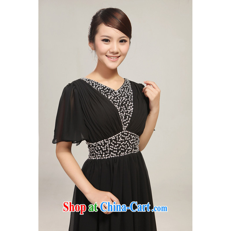 White manually staple the Pearl River Delta is long, snow-woven choral stage clothing dance clothing choral conductor serving black S, her spirit (Yanling), online shopping