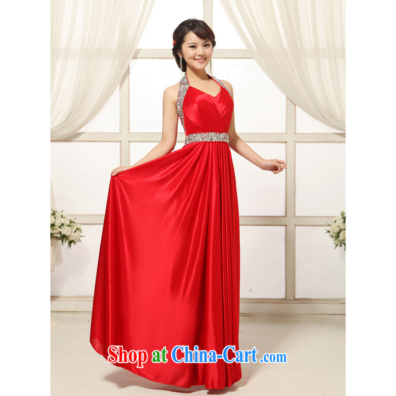 Elegant red is also staple Pearl, long, large bridal wedding dress toast service banquet dress red XXL, her spirit (Yanling), shopping on the Internet