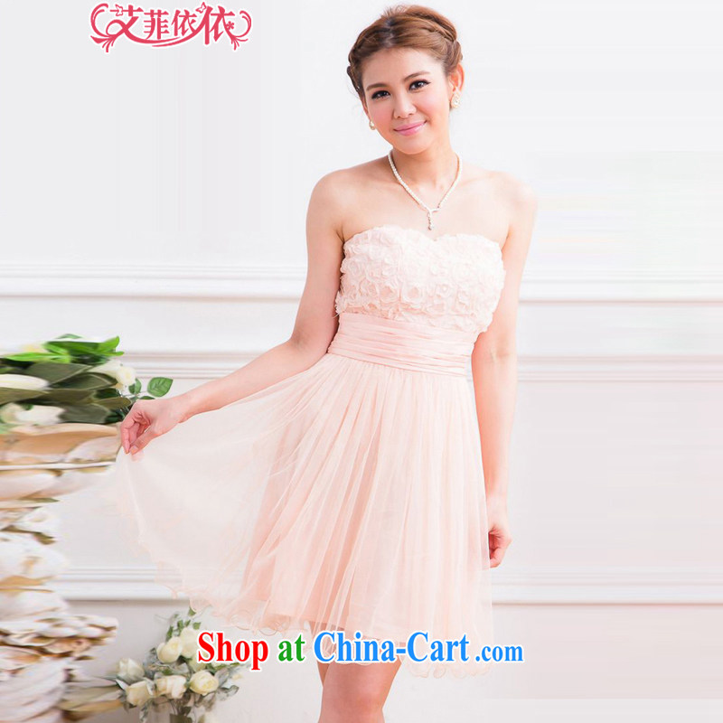 The heartrending wrapped chest-waist bare chest small dress 2015 Korean version of the new women short marriage banquet bridal wedding toast the shaggy skirts 4792 red XL, the parting, and shopping on the Internet