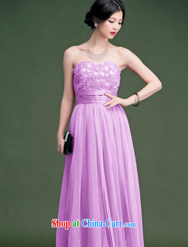 The parting, long the waist bare chest shaggy dress skirt 2015 Korean wedding banquet bridal wedding chair bows wrapped chest dress 4812 light purple XL pictures, price, brand platters! Elections are good character, the national distribution, so why buy now enjoy more preferential! Health
