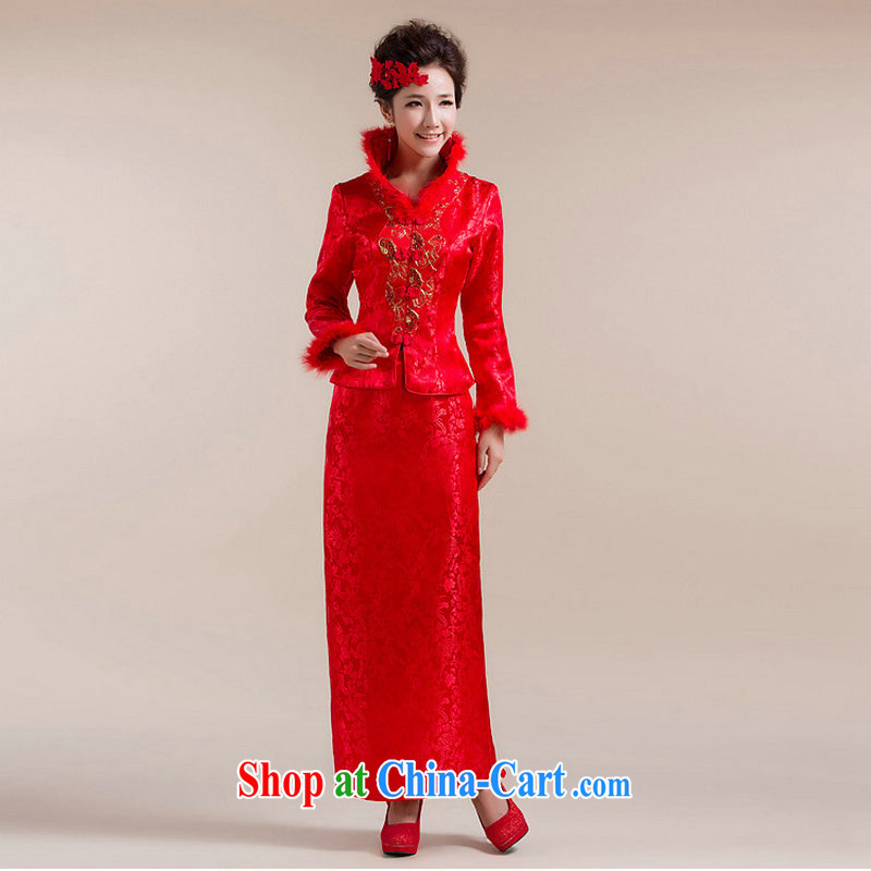It is also optimized condolence bridal new large red marriages Chinese Tang with two-piece Deluxe dress Kit XS 7149 red XXL