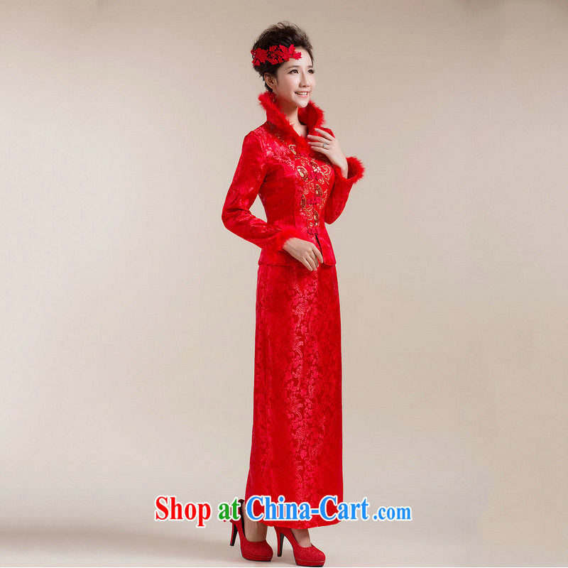 It is also optimized condolence bridal new large red marriages Chinese Tang with two-piece Deluxe dress Kit XS 7149 red XXL, optimize color swords into plowshares, and shopping on the Internet