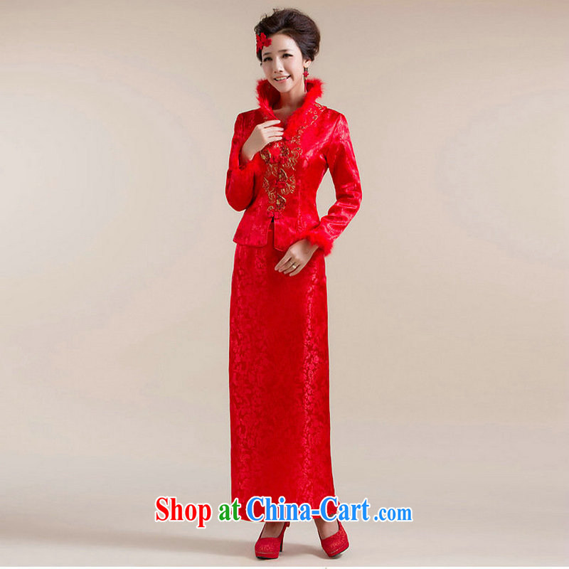 It is also optimized condolence bridal new large red marriages Chinese Tang with two-piece Deluxe dress Kit XS 7149 red XXL, optimize color swords into plowshares, and shopping on the Internet