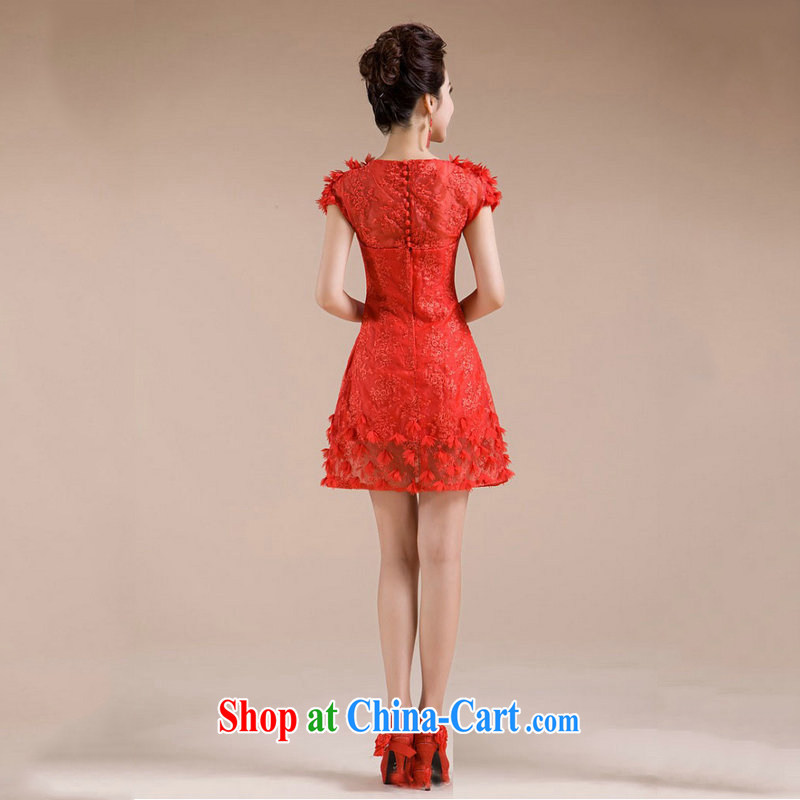 It is also optimized condolence new Openwork lace shoulders with fine embroidery and small dress XS 7134 red XXL, yet also optimize their swords into plowshares, and shopping on the Internet