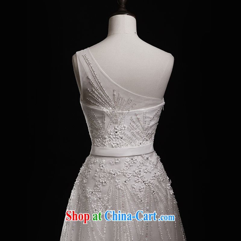 Garden 2015 new wedding dresses s 21,428 single shoulder A with parquet drill lace-tail bridal wedding tail 30 CM 173 - M, garden, shopping on the Internet