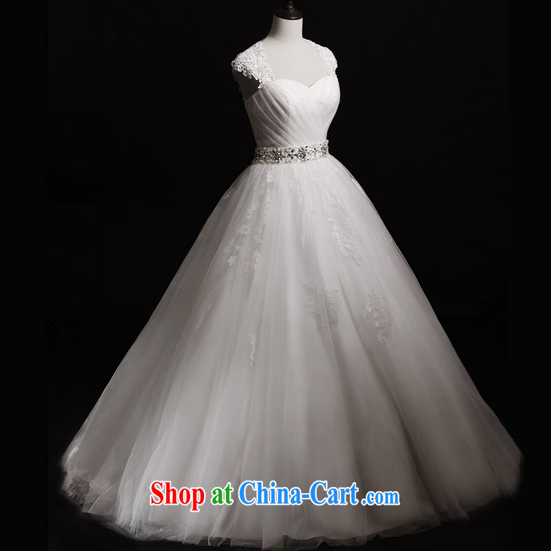 Full court, 2015 new bride's wedding dresses S 40,201 shoulder with bare chest shaggy tail white wedding winter with 173 - M, garden, shopping on the Internet
