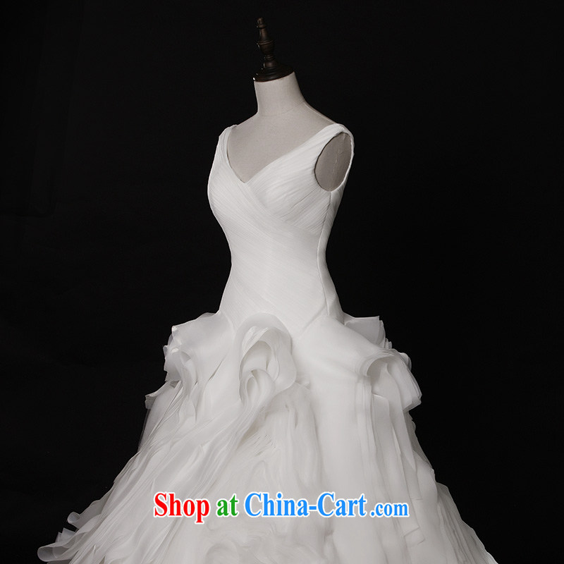 Garden 2015 new brides white wedding dresses S 21,426 shoulder strap V mighty tail custom luxury 80 CM tail 173 - M, garden, shopping on the Internet