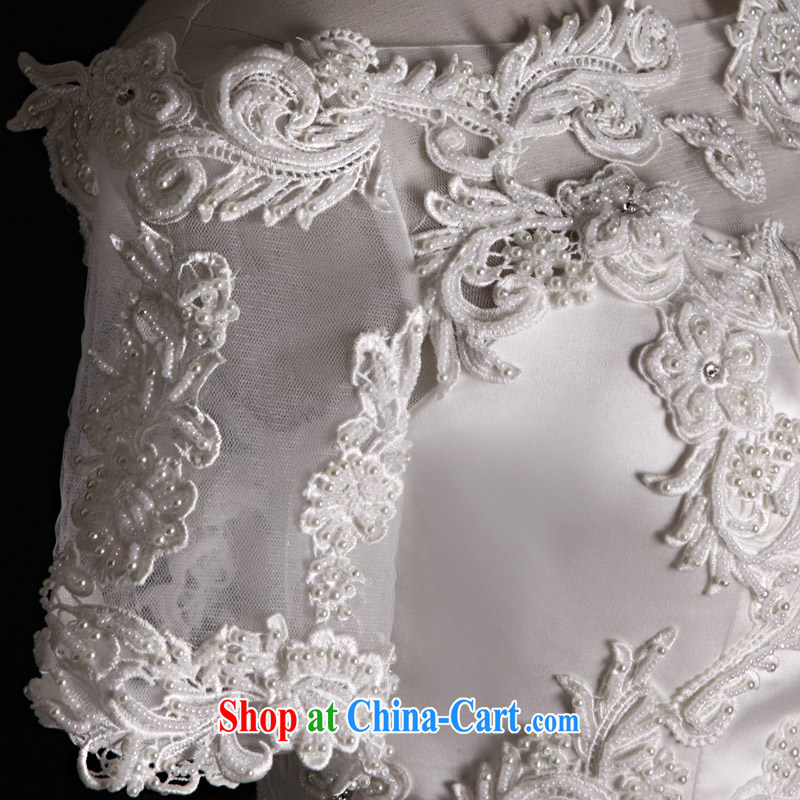 Full court, 2015 new wedding dresses S 1341 package shoulder cuff crowsfoot tail lace a field shoulder white-tail 50 CM 173 - M, garden, and, shopping on the Internet