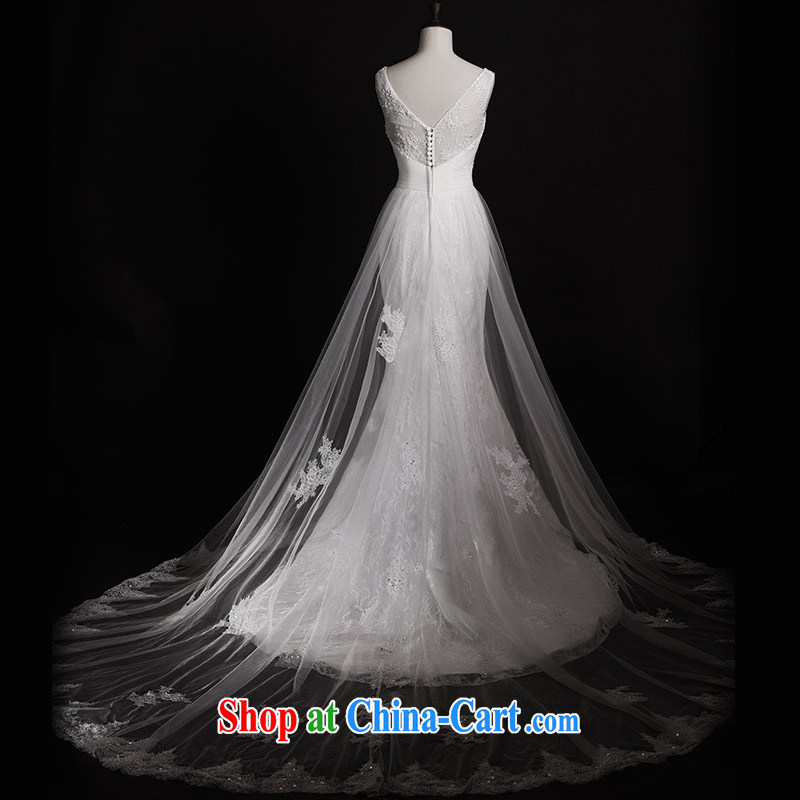 Full court, 2015 new shoulder strap wipe chest lace white bridal wedding S 21,430 crowsfoot tail wedding dresses-tail 100 173 cm - M, garden, shopping on the Internet