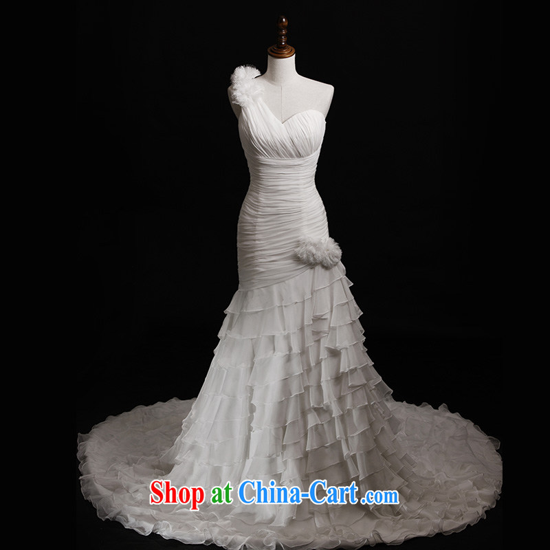 Garden 2015 new bridal wedding dresses, shoulder crowsfoot tail lace custom flouncing white s 860 tail 80 CM 173 - M