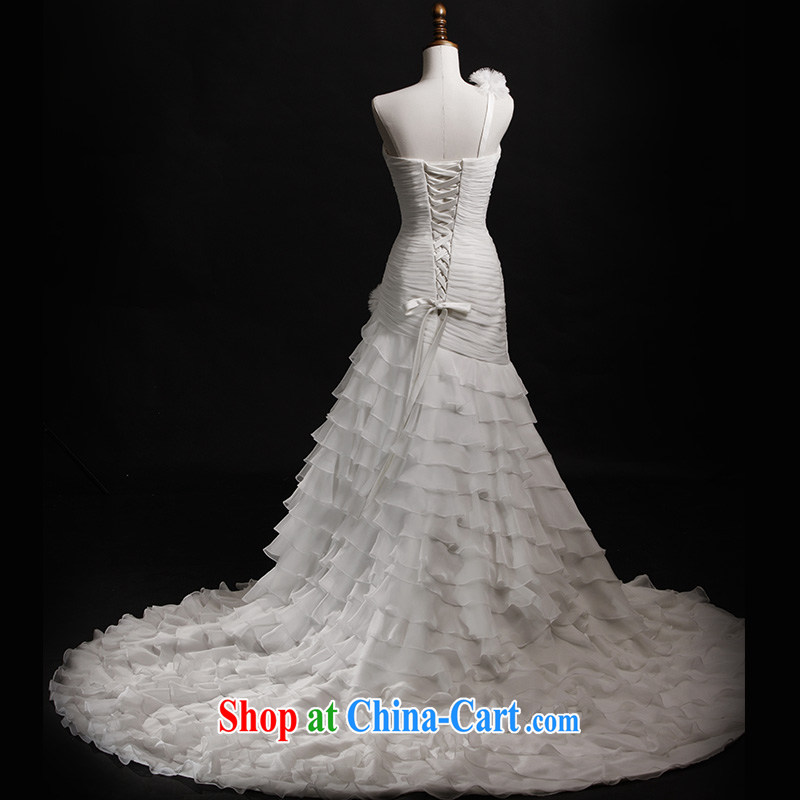 Garden 2015 new bridal wedding dresses, shoulder at Merlion tail lace custom flouncing white s 860 tail 80 CM 173 - M, garden, shopping on the Internet