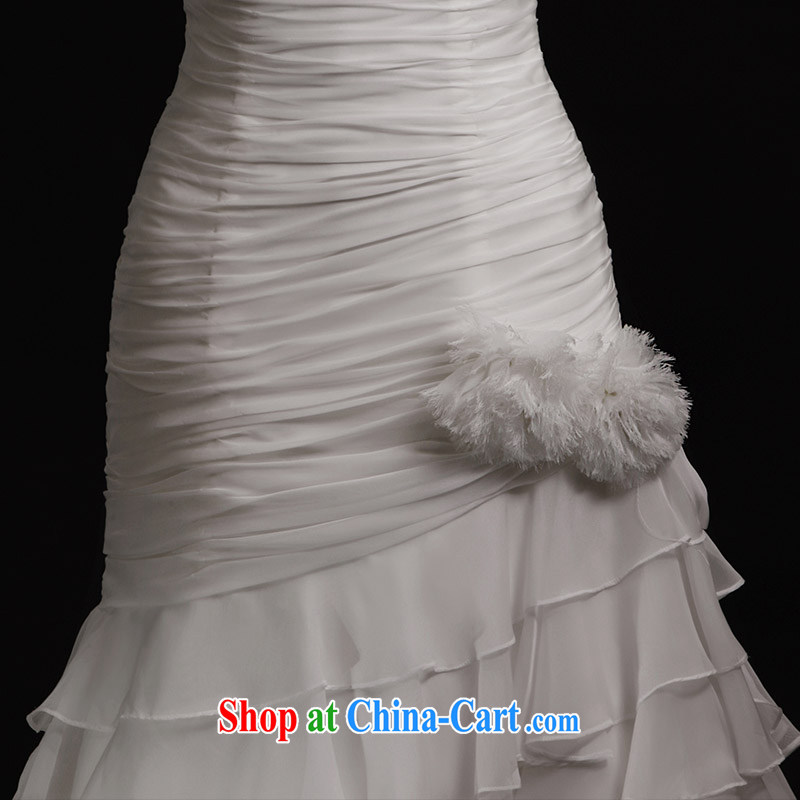 Garden 2015 new bridal wedding dresses, shoulder at Merlion tail lace custom flouncing white s 860 tail 80 CM 173 - M, garden, shopping on the Internet
