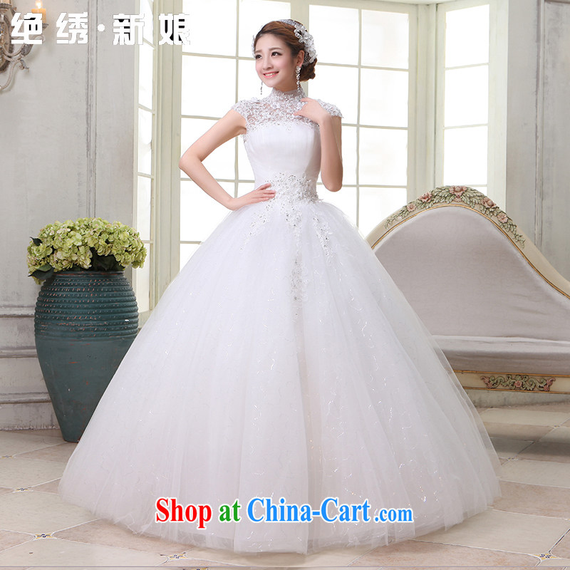 There is embroidery bridal 2015 New Field double-pack shoulder bridal shaggy dress Korean-style is also Graphics thin lace with wedding white XXXL Suzhou shipping