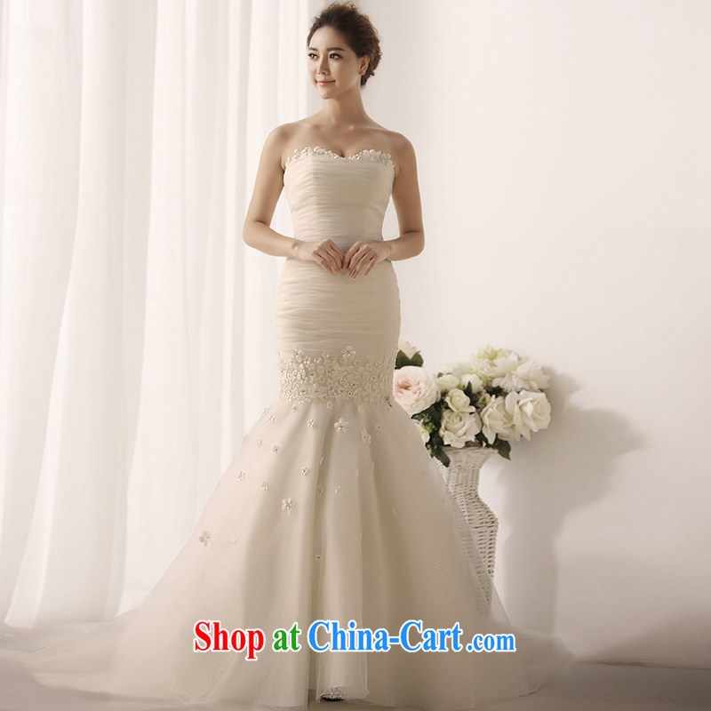 Garden 2015 new crowsfoot wedding dresses bare chest slightly shaggy tail Princess sweet wedding S 1392 tail 50CM tailor