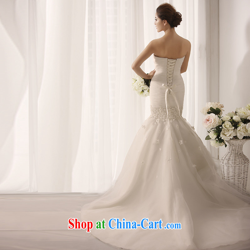 Garden 2015 new crowsfoot wedding dresses bare chest slightly shaggy tail Princess sweet wedding S 1392 tail 50CM tailor, garden, shopping on the Internet