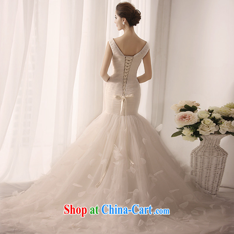 Garden 2015 new crowsfoot shaggy wedding dresses double shoulder straps, wedding sexy V collar S 1390 tail 50 CM tailored, full-court, shopping on the Internet