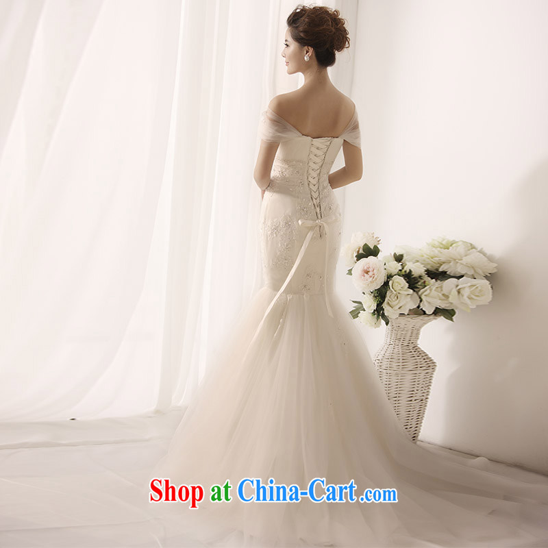 Full court, 2015 new wedding dresses and a shoulder sexy V tie-tail crowsfoot wedding s 1396 tail 30 CM 173 - M, garden, shopping on the Internet