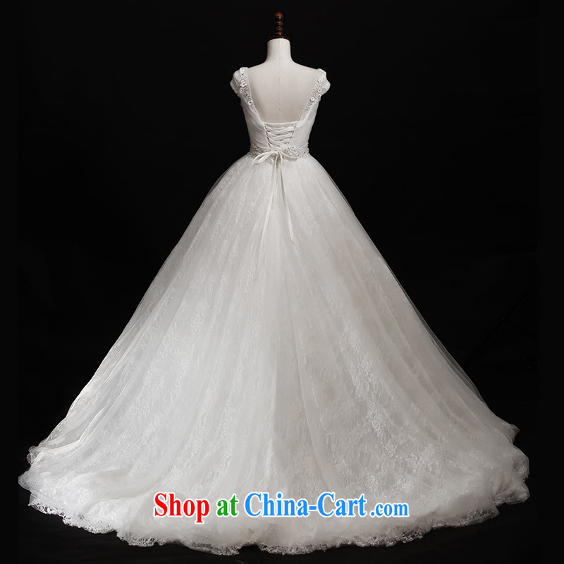 Full court, 2015 new wedding dresses s 21,440 white shoulder inserts drill shaggy tail V collar bridal wedding tail 50 CM tailored, garden, shopping on the Internet