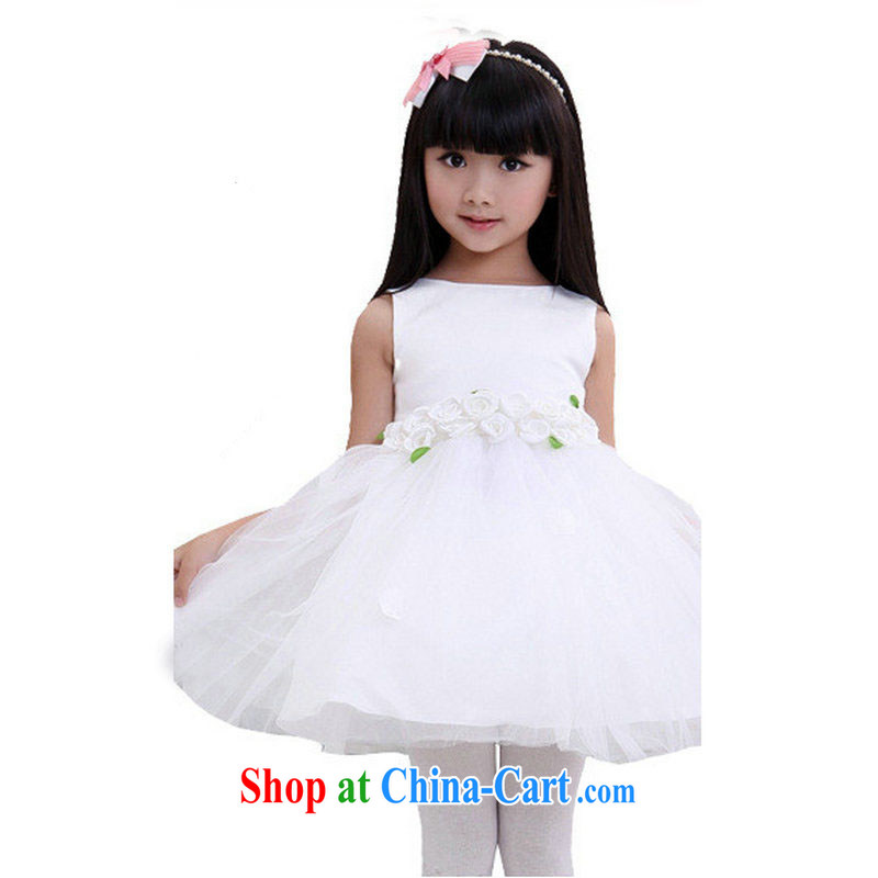 Optimize Hung-new children's wedding dresses Princess dress flower dress shaggy skirts dresses XS 8046 white 10 yards, optimize, and shopping on the Internet