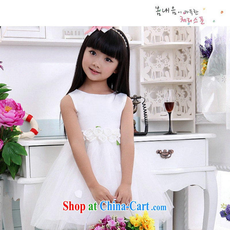 Optimize Hung-new children's wedding dresses Princess dress flower dress shaggy skirts dresses XS 8046 white 10 yards, optimize, and shopping on the Internet