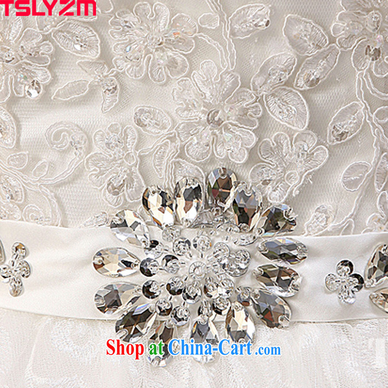 2015 Tslyzm new bride is also wedding dresses lace Korean Korean-style strap graphics thin retro Palace style with wedding dress white XXL, Tslyzm, shopping on the Internet