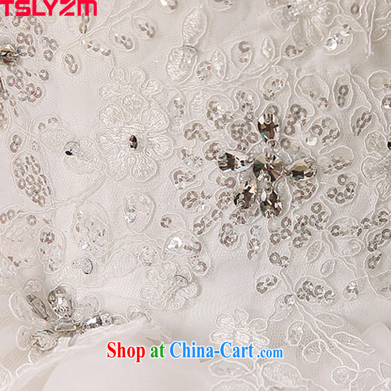 Before Tslyzm short long after their wedding, a bride single shoulder small-tail commercial and 2015 spring and summer new spring Korean, Japan, and South Korea wedding dress L, Tslyzm, shopping on the Internet