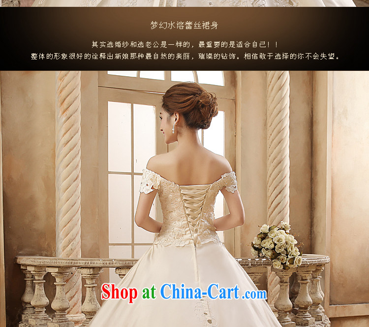 Tslyzm spring 2015, satin wedding dresses bridal wedding white Korean pregnant women larger upscale field shoulders V collar retro damask XXL pictures, price, brand platters! Elections are good character, the national distribution, so why buy now enjoy more preferential! Health