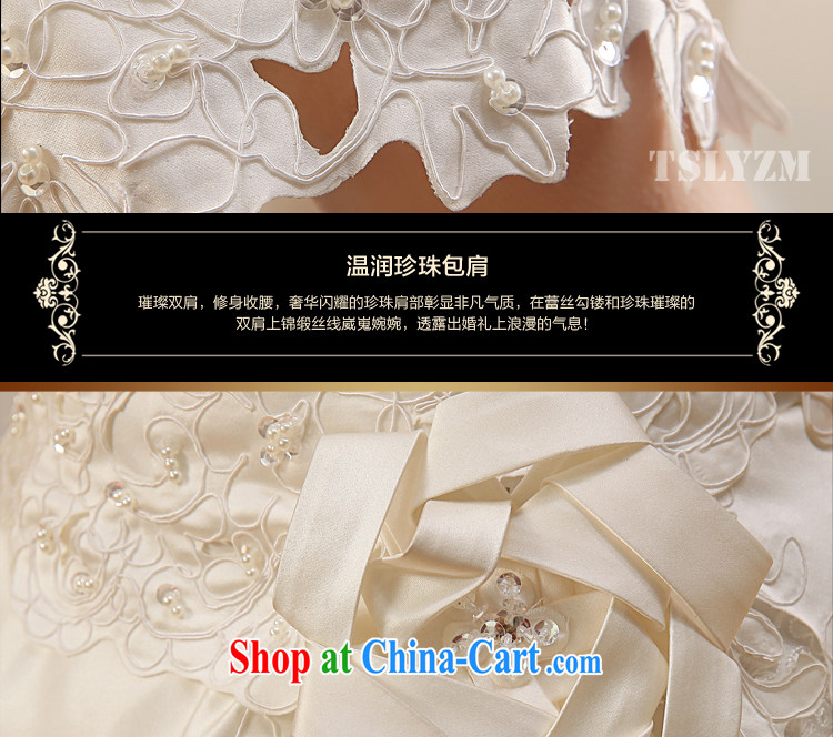 Tslyzm spring 2015, satin wedding dresses bridal wedding white Korean pregnant women larger upscale field shoulders V collar retro damask XXL pictures, price, brand platters! Elections are good character, the national distribution, so why buy now enjoy more preferential! Health