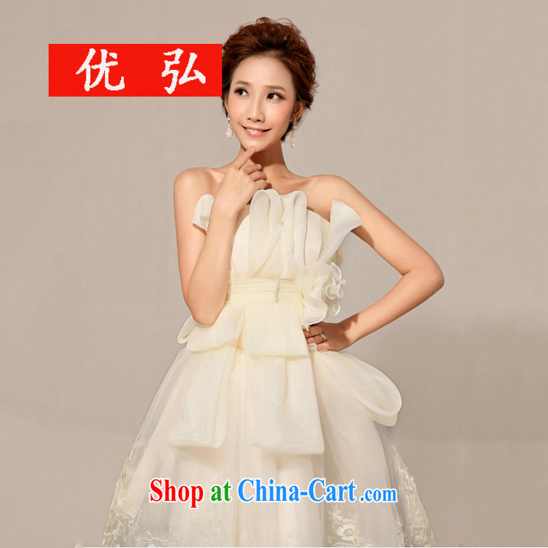 Optimize Hung-new Korean-style short erase chest bridesmaid dress uniform toast XS 8040 champagne color XXL