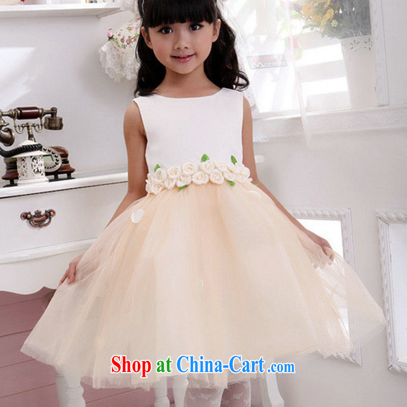 Optimize Hung-shaggy dress children's bridesmaid dress flower girl wedding serving children White Dress dance performances XS service 8059 champagne color dress with 10 yards, optimize, and shopping on the Internet