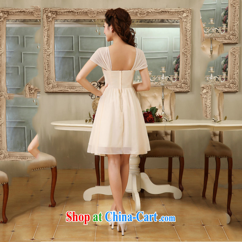 Optimize Hung-new Korean-style package shoulder short champagne color dress bridal bridesmaid wedding dresses XS 8058 champagne color XXXL, optimize, and shopping on the Internet