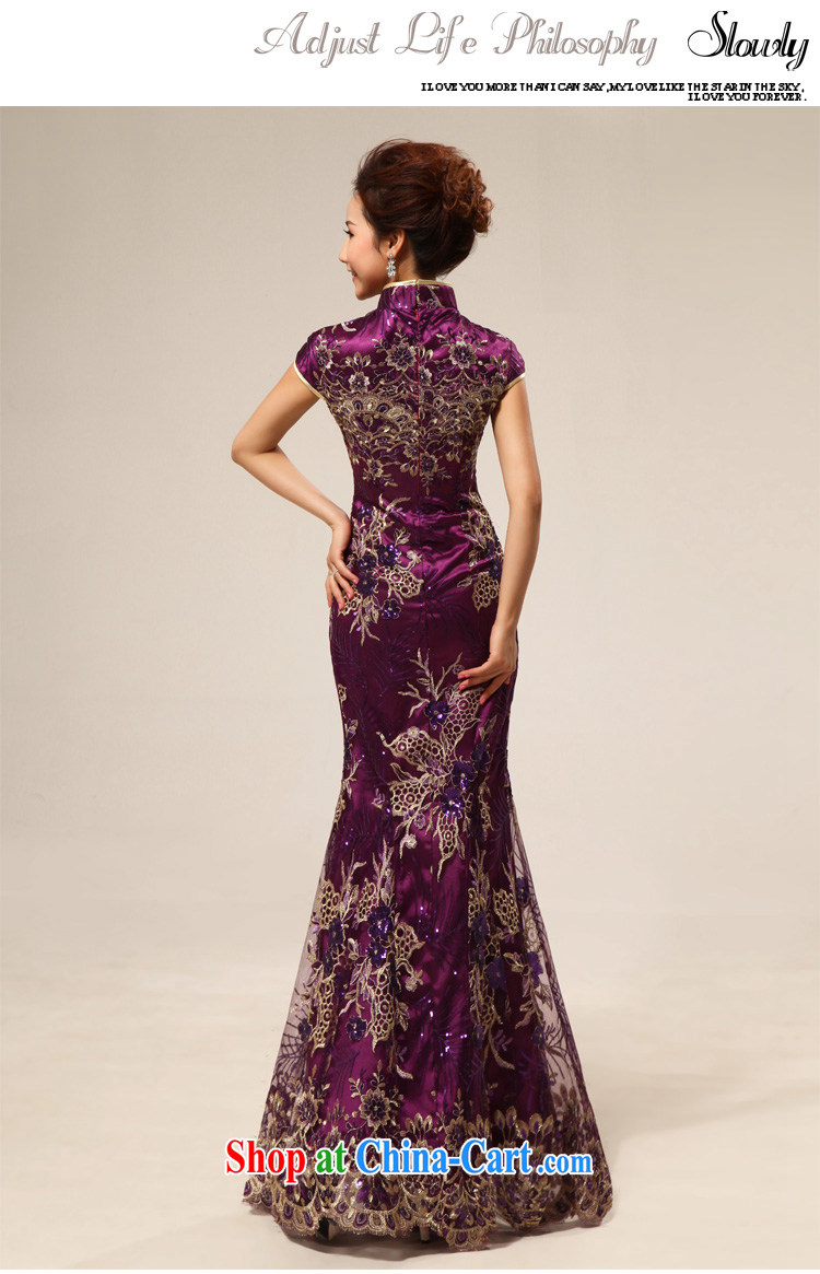 Optimize Hung-etiquette 2015 new hospitality long cheongsam dress uniform toasting bride replacing XS 8038 purple XL pictures, price, brand platters! Elections are good character, the national distribution, so why buy now enjoy more preferential! Health
