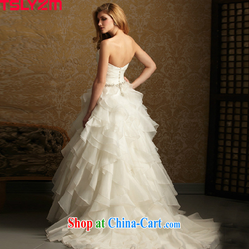 Tslyzm wedding dresses new 2015 Korean-style bare chest Princess bridal vera wang retro small tail elegant 100 hem skirt with XXL, Tslyzm, shopping on the Internet