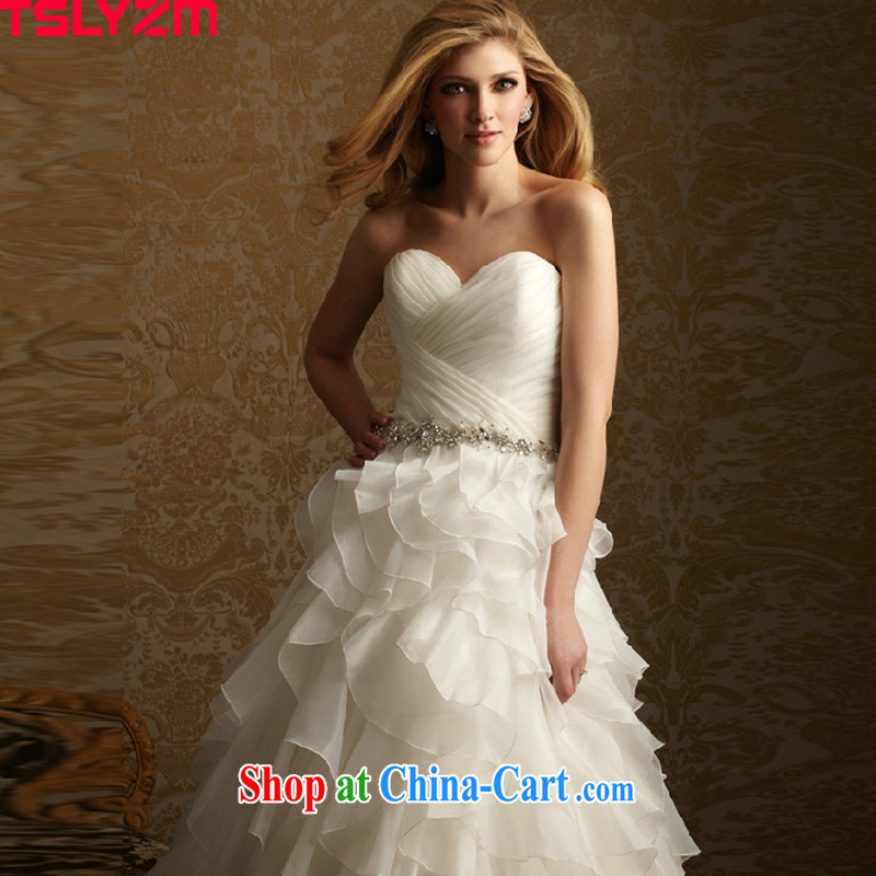 Tslyzm wedding dresses new 2015 Korean-style bare chest Princess bridal vera wang retro small tail elegant 100 hem skirt with XXL, Tslyzm, shopping on the Internet