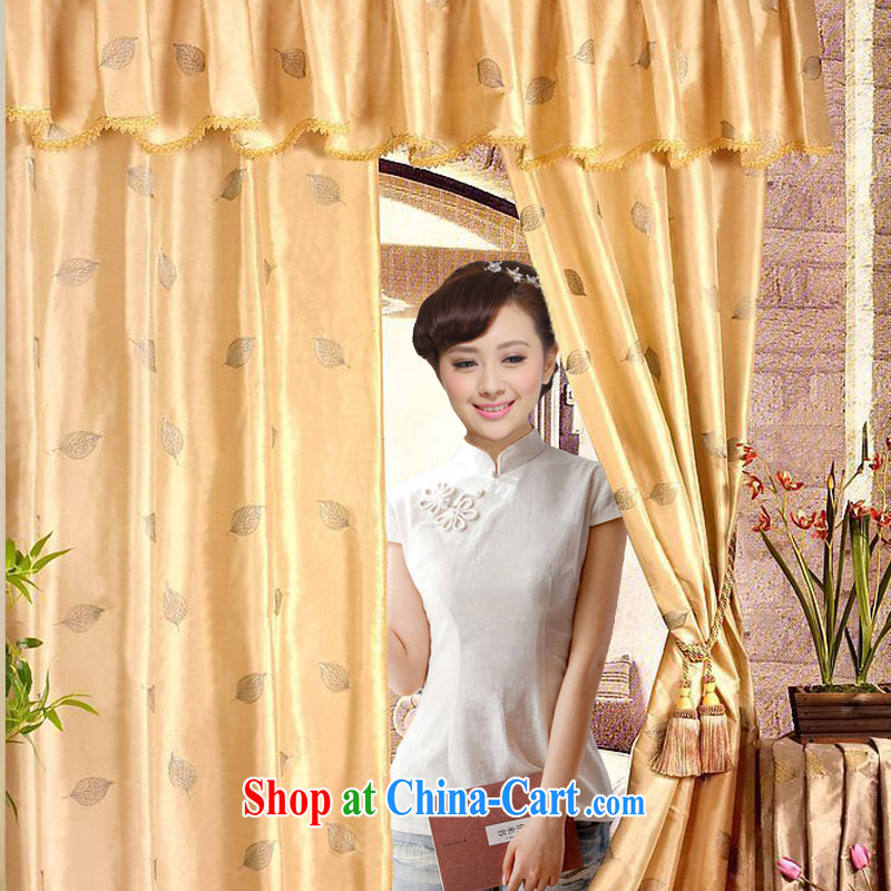 Slim li know 2014 spring new Canadian Orchid cotton robes T-shirt China wind summer Chinese ethnic wind QW 1200 cream XXL