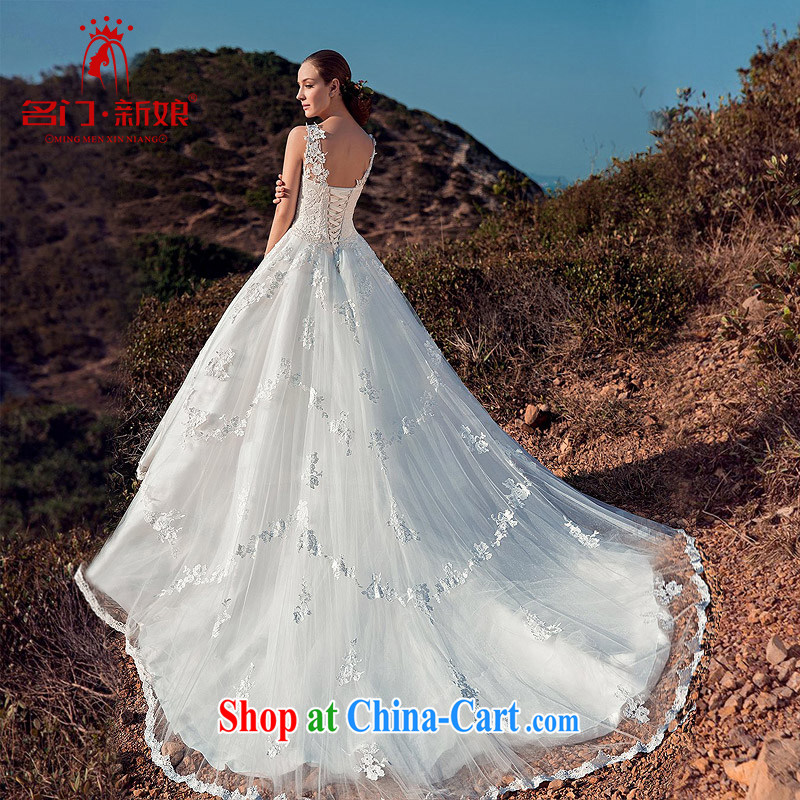 The bride's wedding dresses 2015 new wedding Palace elegant lace-tail wedding shoulder strap wedding A L 511