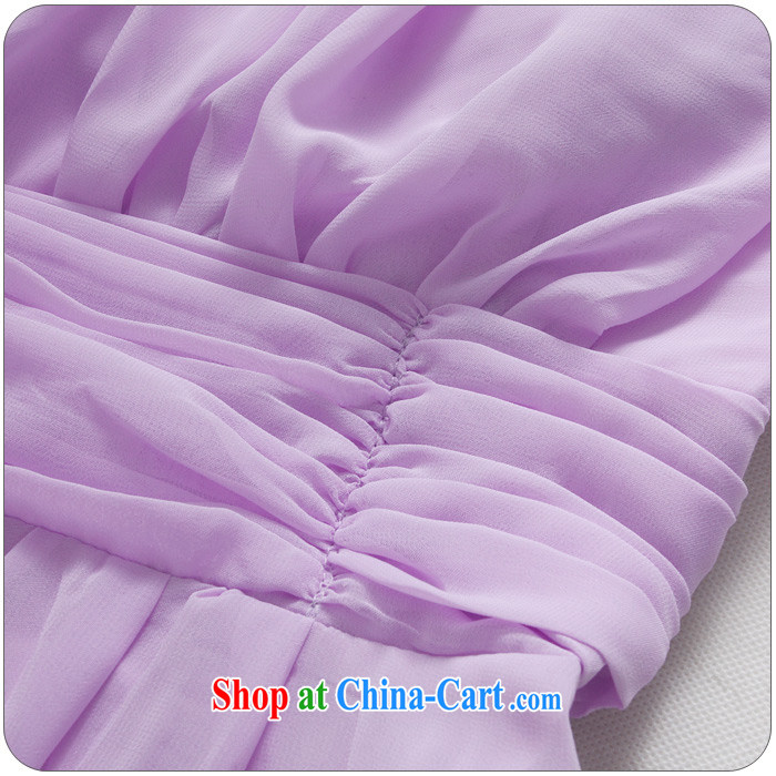 Shallow end (QIAN MO) Hong Kong stunning sweet sister skirt waist-high graphics manual shoulder take V collar gown dresses purple XXXL pictures, price, brand platters! Elections are good character, the national distribution, so why buy now enjoy more preferential! Health