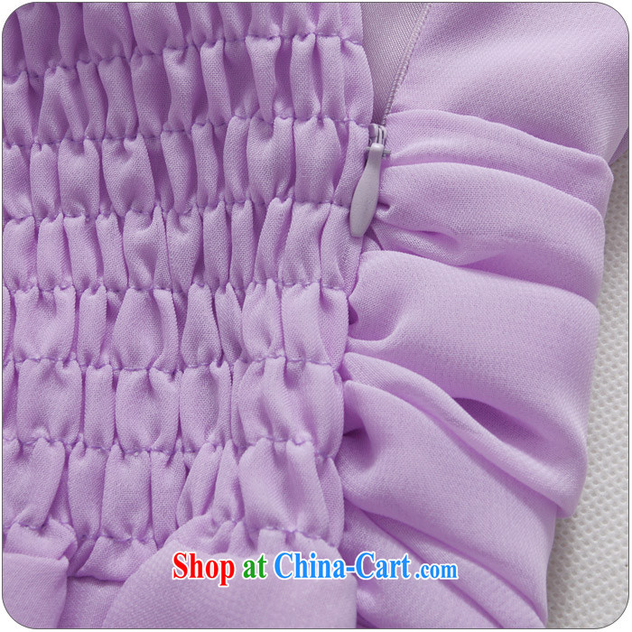 Shallow end (QIAN MO) Hong Kong stunning sweet sister skirt waist-high graphics manual shoulder take V collar gown dresses purple XXXL pictures, price, brand platters! Elections are good character, the national distribution, so why buy now enjoy more preferential! Health