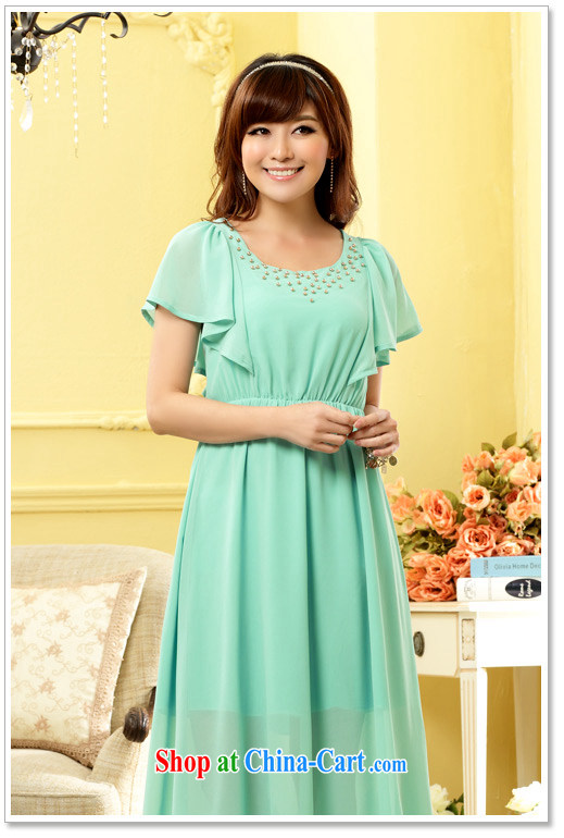 Light (at the end QIAN MO) and the United States, Jacob bright, acted with nails Pearl elasticated waist long version dress dresses blue XXXL pictures, price, brand platters! Elections are good character, the national distribution, so why buy now enjoy more preferential! Health