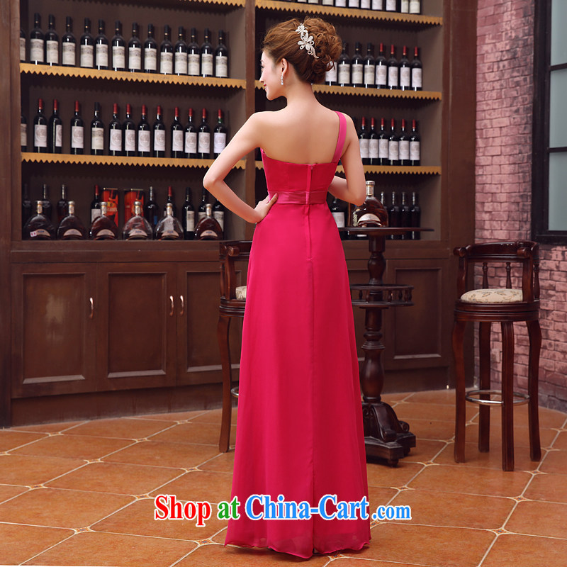 2014 New Moon 珪 guijin single shoulder three-dimensional flowers dress graphics thin Princess with long, bridal dress K presided over 680 red XXL code from Suzhou shipping, 珪 (guijin), online shopping