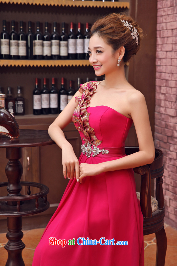 2014 New Moon 珪 guijin single shoulder three-dimensional flowers dress graphics thin Princess with long, bridal dress K presided over 680 red XXL code from Suzhou shipping pictures, price, brand platters! Elections are good character, the national distribution, so why buy now enjoy more preferential! Health