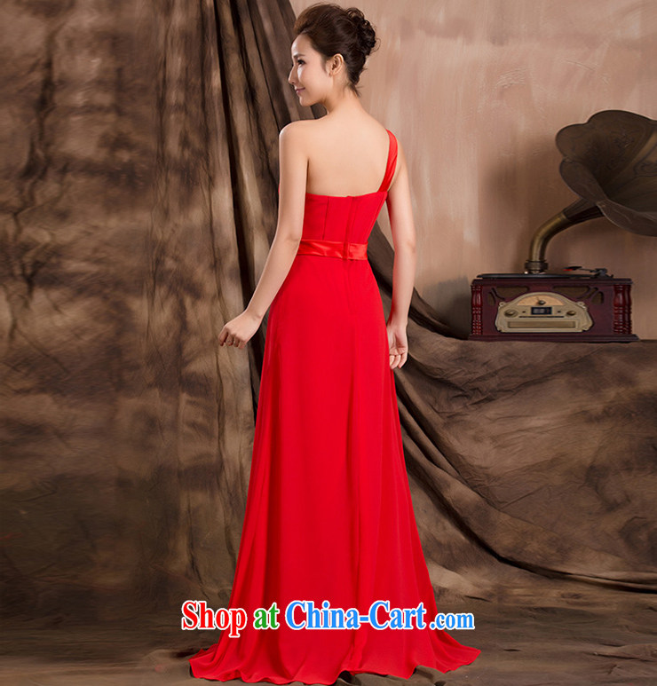 2014 New Moon 珪 guijin single shoulder three-dimensional flowers dress graphics thin Princess with long, bridal dress K presided over 680 red XXL code from Suzhou shipping pictures, price, brand platters! Elections are good character, the national distribution, so why buy now enjoy more preferential! Health